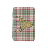 Kerstmis XMAS Pset Tartan Gold Deer Bath Mat (Voorkant Verticaal)