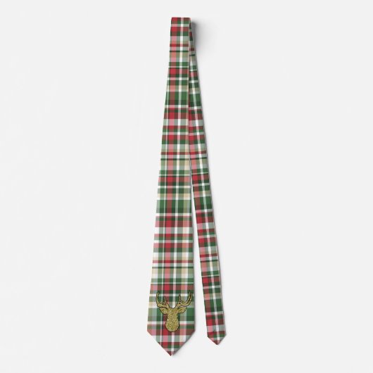 Kerstmis XMAS Pset Tartan Mannen Dress Stropdas (Voorkant)