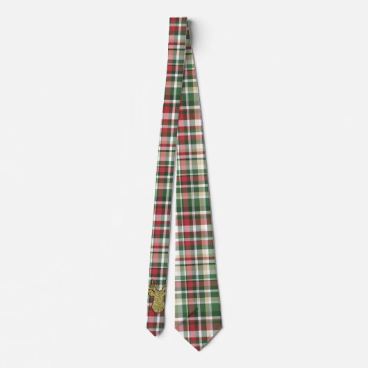 Kerstmis XMAS Pset Tartan Mannen Dress Stropdas (Achterkant)