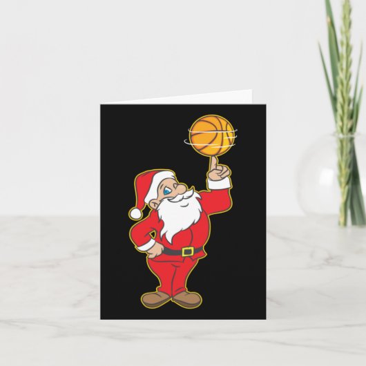 Kerstmis Xmas Sinterklaas Basketbal Kerstcadeau Id Kaart (Voorkant)