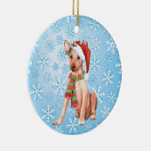 Kerstmis Xoloitzcuintli Keramisch Ornament (Rechts)