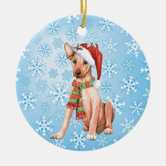 Kerstmis Xoloitzcuintli Keramisch Ornament (Voorkant)