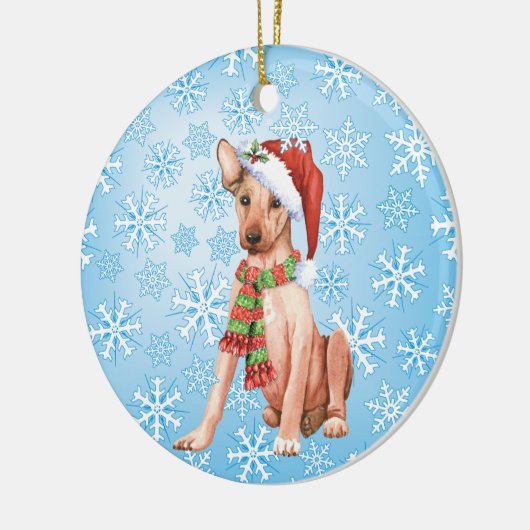 Kerstmis Xoloitzcuintli Keramisch Ornament (Links)