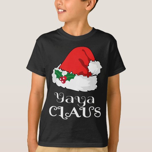 Kerstmis Yaya Claus Matching Pyjama Santa Hat X-m T-shirt (Voorkant)