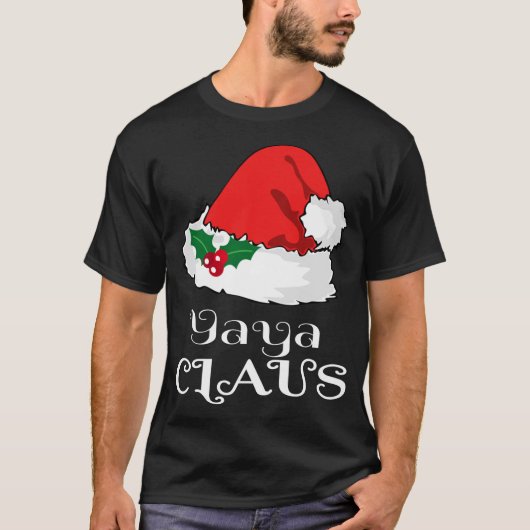 Kerstmis Yaya Claus Matching Pyjama Santa Hat X-m T-shirt (Voorkant)