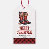 Kerstmis Yeehaw kersttag gepersonaliseerde naam Cadeaulabel (Achterkant)