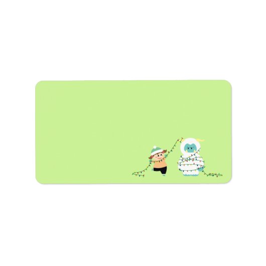 Kerstmis Yeti Etiket (Voorkant)