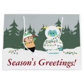 Kerstmis Yeti Large Cadeautasje (Voorkant)