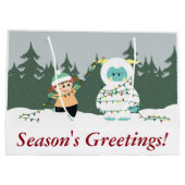 Kerstmis Yeti Large Cadeautasje (Achterkant)