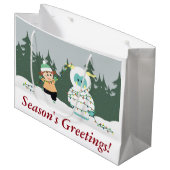 Kerstmis Yeti Large Cadeautasje (Voorkant Gekanteld)