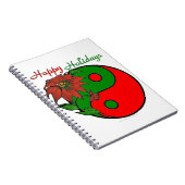 Kerstmis Yin Yang Poinsettia Notitieboek (Rechterzijde)
