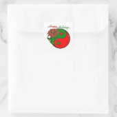 Kerstmis Yin Yang Poinsettia Vierkante Sticker (Tas)