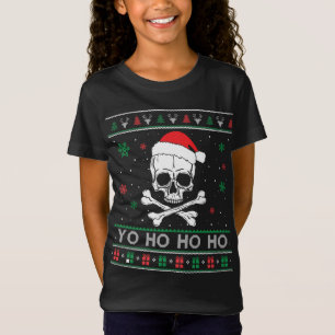 Kerstmis Yo ho Lelijke Pirate Grappige Pyjama fami T-shirt