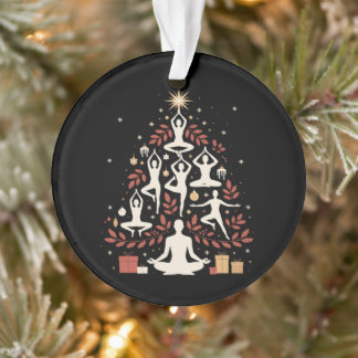 Kerstmis Yoga Boompositie Meditatie Xmas Vakantie Ornament