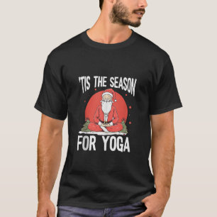 Kerstmis Yoga Instructeur Namaste Santa Claus Medi T-shirt