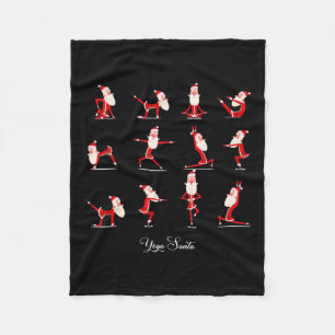 Kerstmis Yoga Pose Santa Namaste Namasleigh Fleece Deken