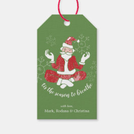 Kerstmis Yoga Santa Breathe - Gepersonaliseerd Cadeaulabel