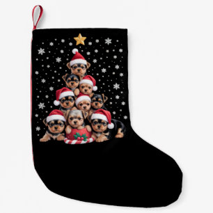 Kerstmis Yorkie Honden Liefhebber Boom Kersthuisdi Kleine Kerstsok