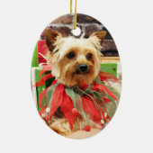 Kerstmis - Yorkie - Kinsey Keramisch Ornament (Achterkant)