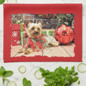 Kerstmis - Yorkie - Kinsey Theedoek (Gevouwen)