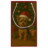 Kerstmis Yorkie Klein Cadeauzakje (Achterkant)
