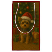 Kerstmis Yorkie Klein Cadeauzakje (Voorkant)