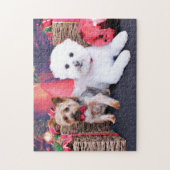 Kerstmis - Yorkie Max - Bichon Frise Mori Legpuzzel (Verticaal)