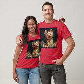 Kerstmis Yorkie meisje T-shirt (Unisex)