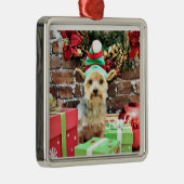 Kerstmis - Yorkie - Vinnie #32 Metalen Ornament (Rechts)