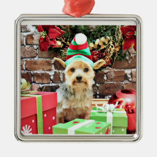 Kerstmis - Yorkie - Vinnie #32 Metalen Ornament