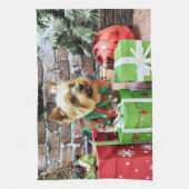 Kerstmis - Yorkie - Willie Theedoek (Verticaal)