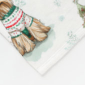 Kerstmis Yorkies Hond Fleece Deken (Hoek)