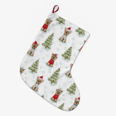 Kerstmis Yorkies Hond Grote Kerstsok (Voorkant (Hangend))