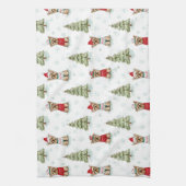 Kerstmis Yorkies Hond Theedoek (Verticaal)