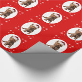 Kerstmis Yorkshire Terrier Dog in Santa Hat Cadeaupapier (Hoek)