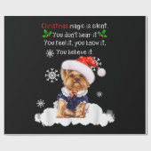 Kerstmis Yorkshire Terrier Funny Yorkie Puppy Cadeaupapier (Vlak)