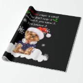 Kerstmis Yorkshire Terrier Funny Yorkie Puppy Cadeaupapier (Uitgerold)