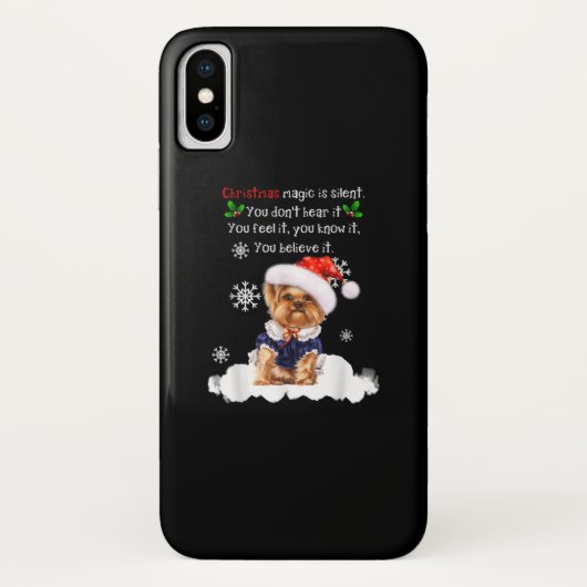 Kerstmis Yorkshire Terrier Funny Yorkie Puppy Case-Mate iPhone Case (Achterkant)
