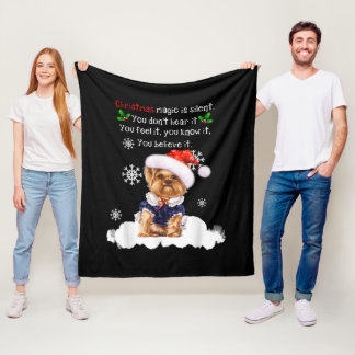 Kerstmis Yorkshire Terrier Funny Yorkie Puppy Fleece Deken