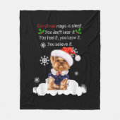 Kerstmis Yorkshire Terrier Funny Yorkie Puppy Fleece Deken (Voorkant)