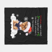 Kerstmis Yorkshire Terrier Funny Yorkie Puppy Fleece Deken (Voorkant (Horizontaal))