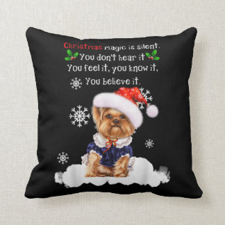 Kerstmis Yorkshire Terrier Funny Yorkie Puppy Kussen