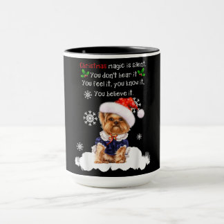 Kerstmis Yorkshire Terrier Funny Yorkie Puppy Mok