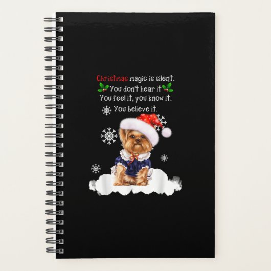 Kerstmis Yorkshire Terrier Funny Yorkie Puppy Planner (Voorkant)