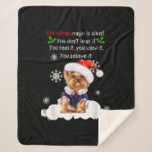Kerstmis Yorkshire Terrier Funny Yorkie Puppy Sherpa Deken (Voorkant)