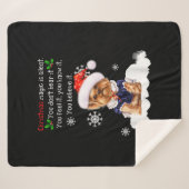 Kerstmis Yorkshire Terrier Funny Yorkie Puppy Sherpa Deken (Voorkant (horizontaal))