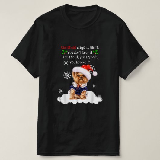 Kerstmis Yorkshire Terrier Funny Yorkie Puppy T-shirt (Design voorkant)