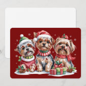 Kerstmis Yorkshire Terrier Hondenliefhebbers Feestdagenkaart (Voorkant / Achterkant)