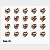 Kerstmis Yorkshire Terrier puppy hond Hart Sticker (Vel)