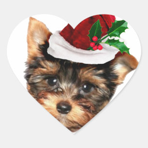 Kerstmis Yorkshire Terrier puppy hond Hart Sticker